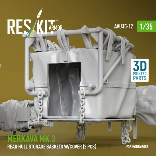 Merkava Mk.3 rear hull storage baskets w/cover (2 pcs) for HobbyBos...