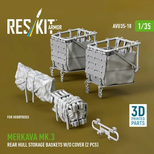 Merkava Mk.3 rear hull storage baskets w/o cover (2 pcs) for HobbyB... Merkava Mk.3 rear hull storage baskets w/o cover (2 pcs) for HobbyB...