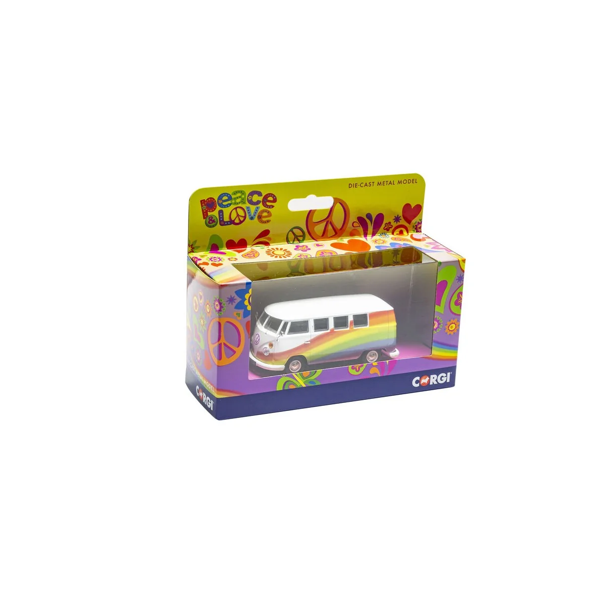 Volkswagen Campervan - Peace Love and Rainbows, 1/43 - Corgi CC02739 Volkswagen Campervan - Peace Love and Rainbows, 1/43 - Corgi CC02739