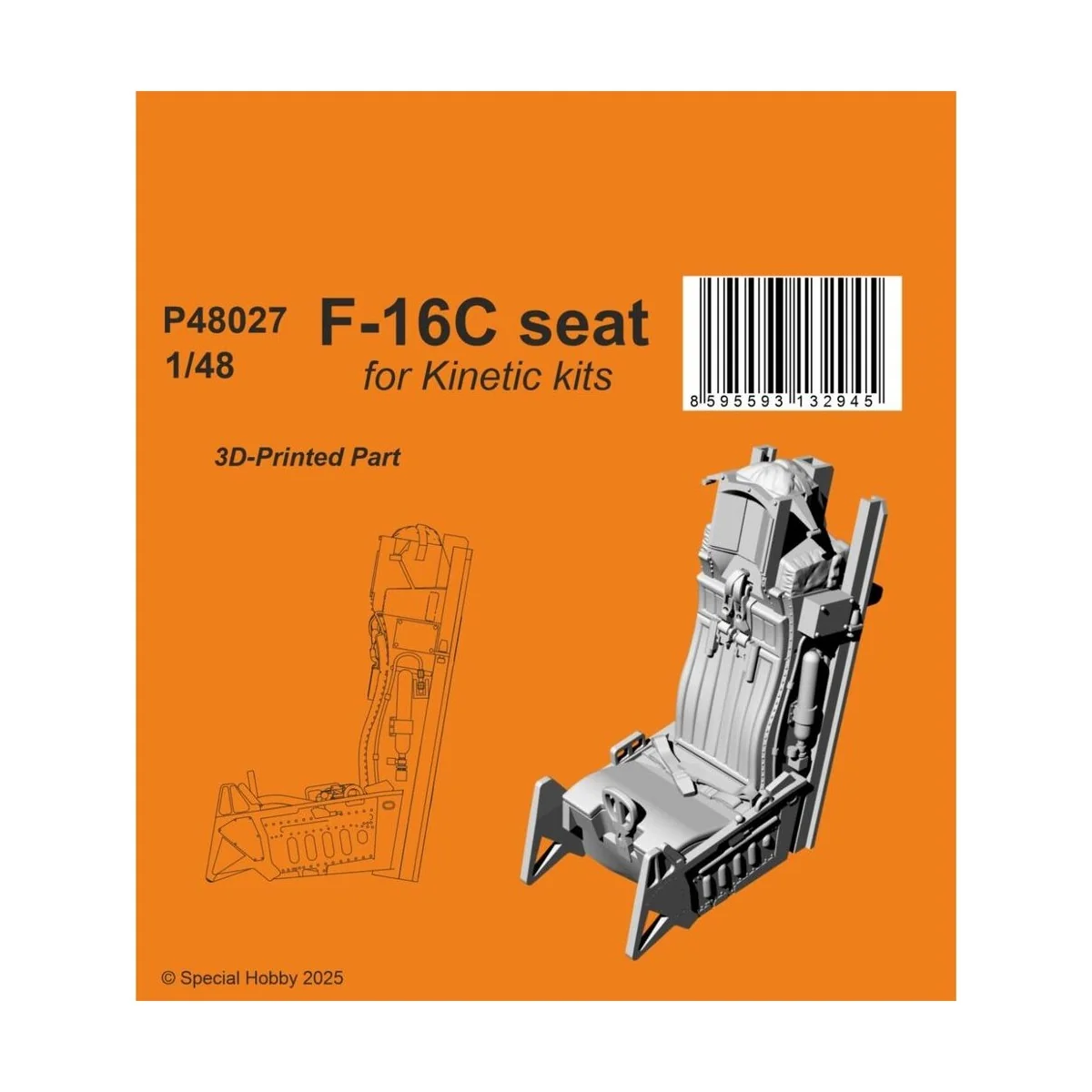 F-16C Seat for Kinetic, 1/48 - CMK 129-P48027