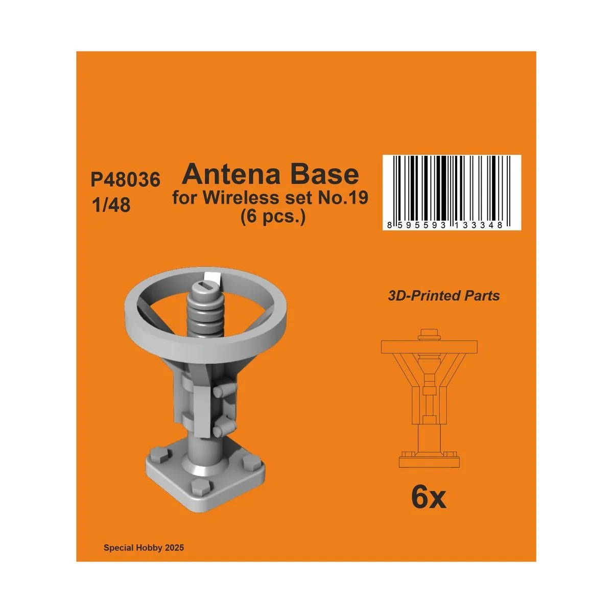 Antena Base for Wireless set No.19 (6 pcs.), 1/48 - CMK 129-P48036