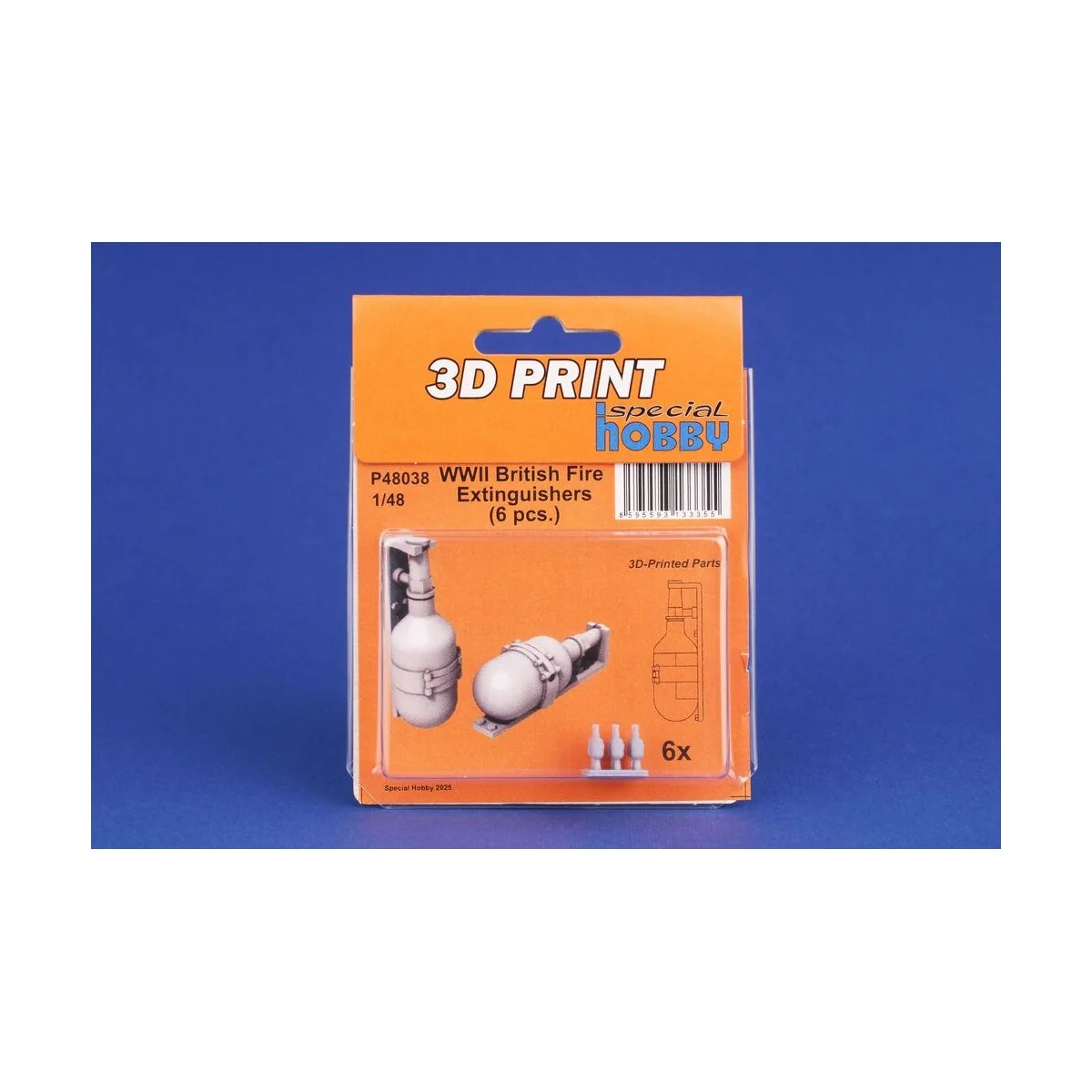 WWII British Fire Extinguishers (6 pcs.), 1/48 - CMK 129-P48038 WWII British Fire Extinguishers (6 pcs.), 1/48 - CMK 129-P48038