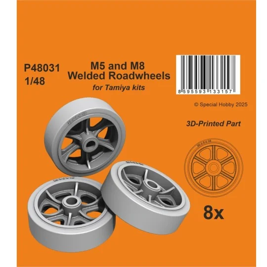 M5 and M8 Welded Roadwheels for Tamiya, 1/48 - CMK 129-P48031 M5 and M8 Welded Roadwheels for Tamiya, 1/48 - CMK 129-P48031