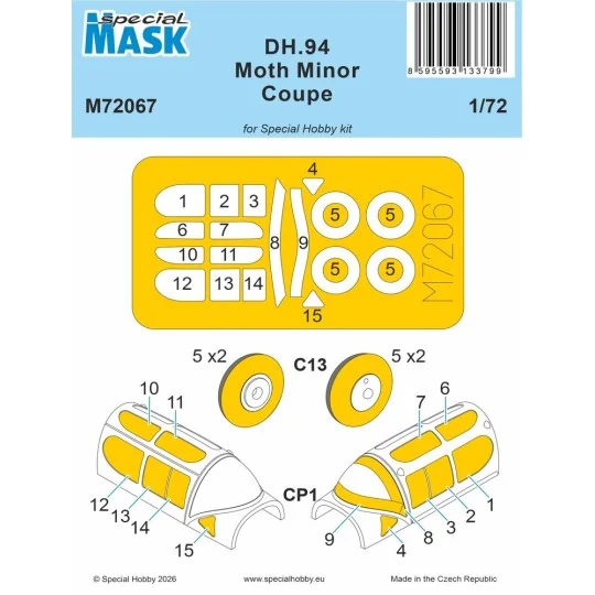 DH.94 Moth Minor Coupé MASK, 1/72 - Special Hobby 100-M72067