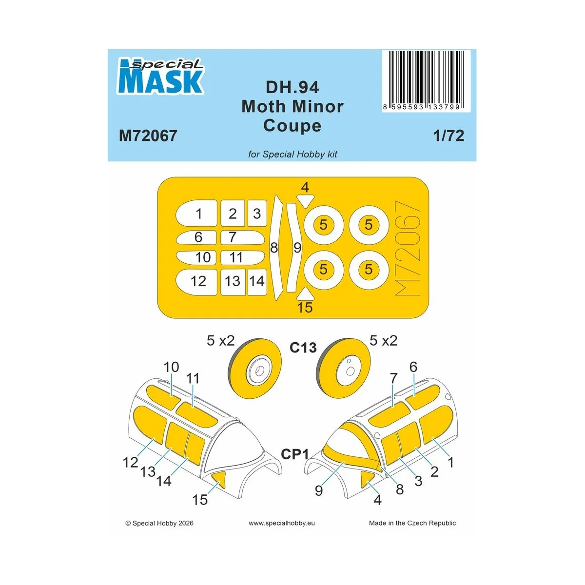 DH.94 Moth Minor Coupé MASK, 1/72 - Special Hobby 100-M72067