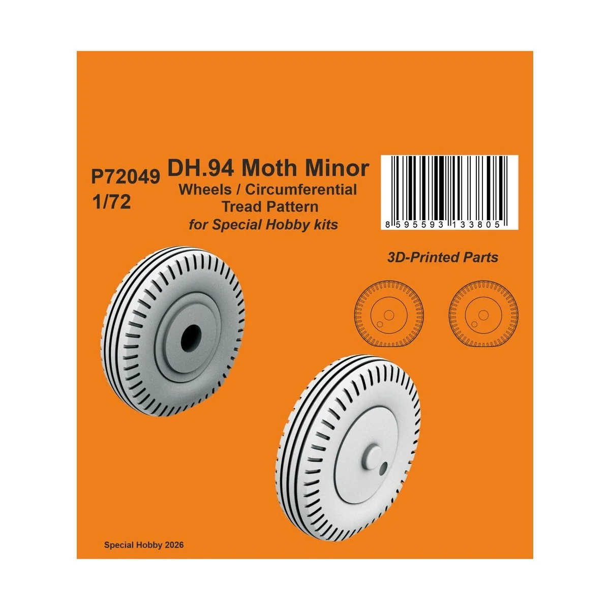 DH.94 Moth Minor Wheels / Circumferential Tread Pattern for Special...