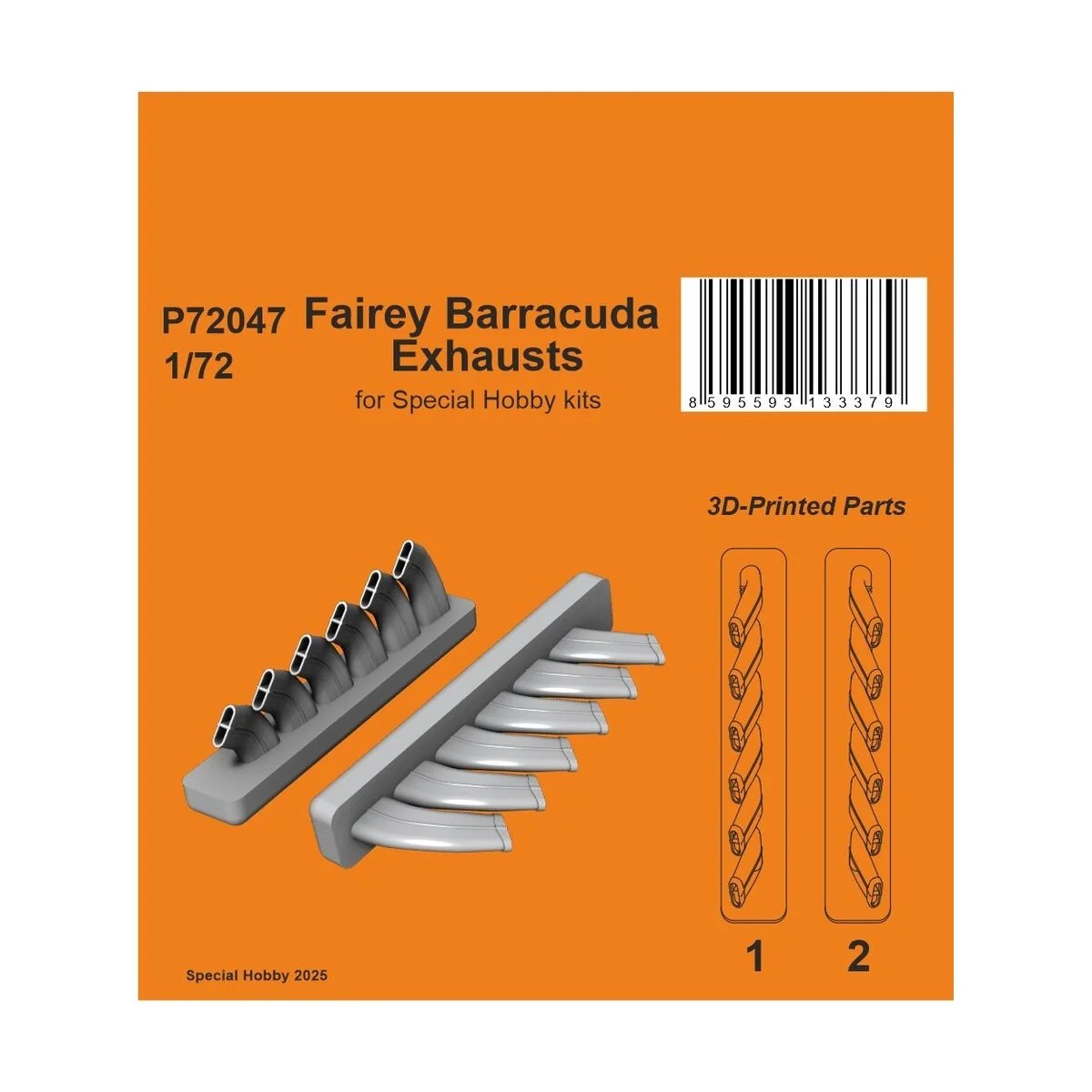 Fairey Barracuda Exhausts for Special Hobby, 1/72 - CMK 129-P72047 Fairey Barracuda Exhausts for Special Hobby, 1/72 - CMK 129-P72047