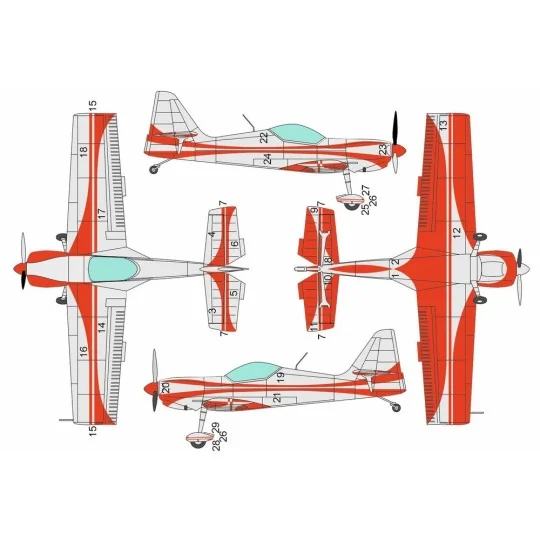 Zlin Z-50 masks (KP kit), 1/48 - Brengun BRL48184 Zlin Z-50 masks (KP kit), 1/48 - Brengun BRL48184