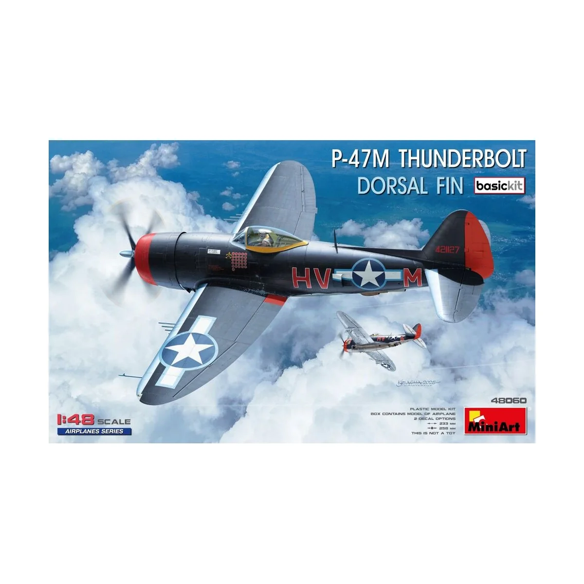 P-47M Thunderbolt. Dorsal Fin. Basic Kit, 1/48 - MiniArt 48060