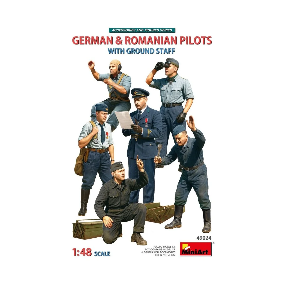 German & Romanian Pilots w/Ground Staff, 1/48 - MiniArt 49024 German & Romanian Pilots w/Ground Staff, 1/48 - MiniArt 49024