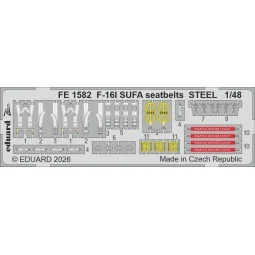 F-16I SUFA seatbelts STEEL for Great Wall Hobby, 1/48 - Eduard Acce...