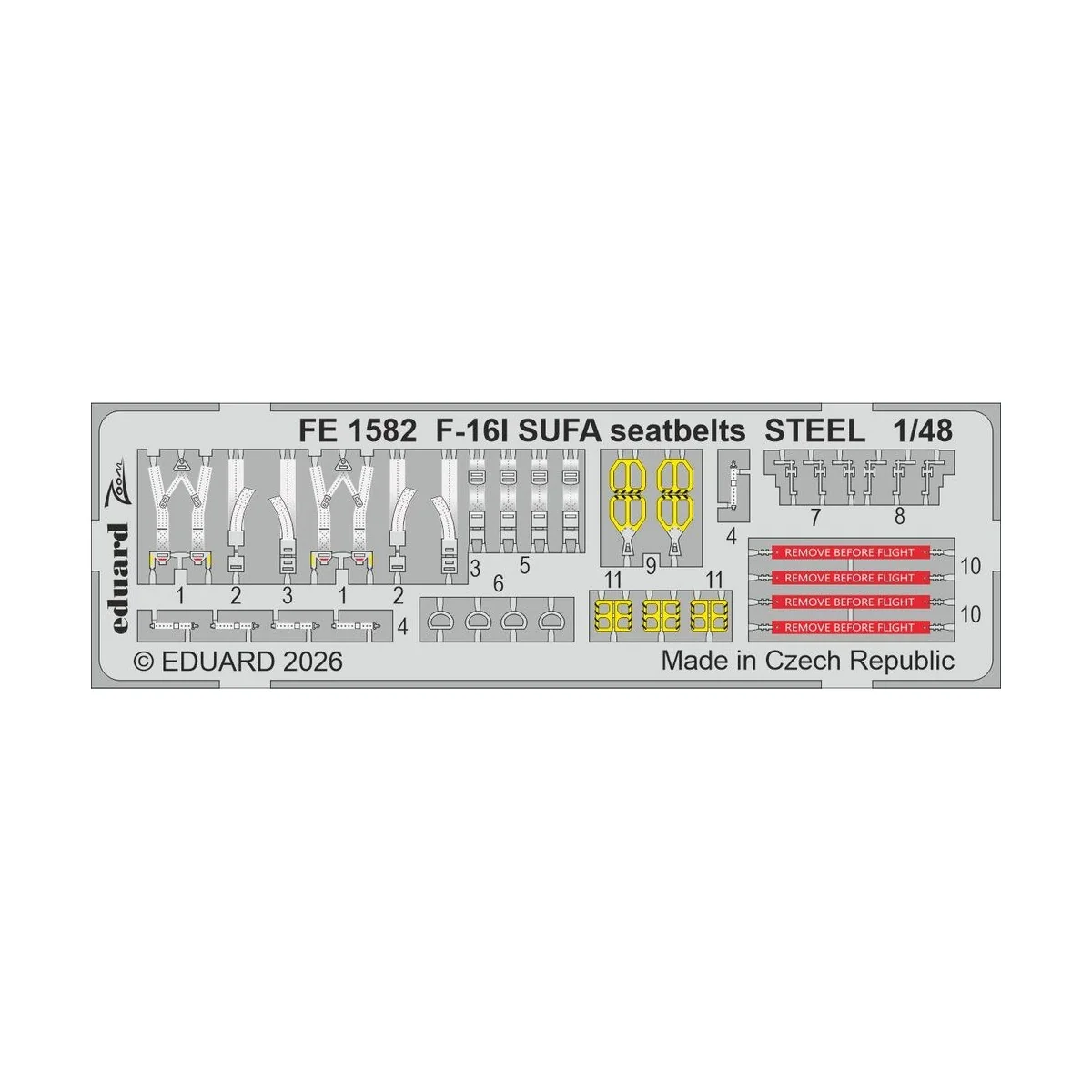 F-16I SUFA seatbelts STEEL for Great Wall Hobby, 1/48 - Eduard Acce... F-16I SUFA seatbelts STEEL for Great Wall Hobby, 1/48 - Eduard Acce...