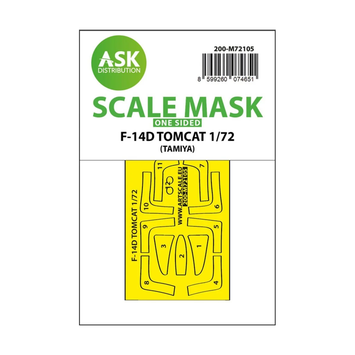 F-14D one-sided fit express mask for Tamiya, 1/72 - Art Scale Kit 2...