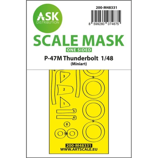 P-47M Thunderbolt one-sided express fit mask for Miniart, 1/48 - Ar... P-47M Thunderbolt one-sided express fit mask for Miniart, 1/48 - Ar...