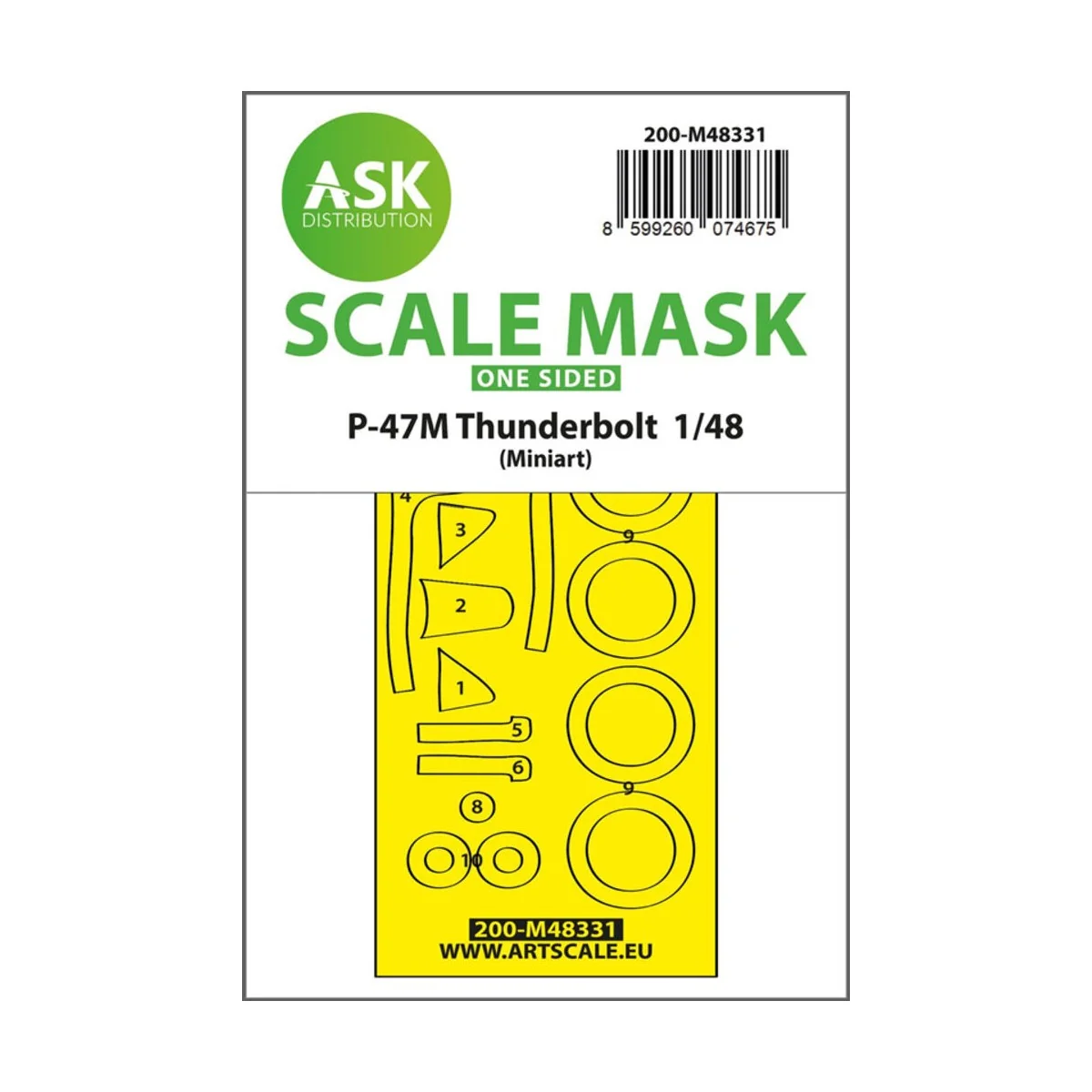 P-47M Thunderbolt one-sided express fit mask for Miniart, 1/48 - Ar... P-47M Thunderbolt one-sided express fit mask for Miniart, 1/48 - Ar...