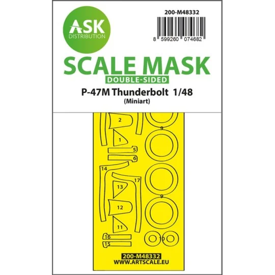 P-47M Thunderbolt double-sided express fit mask for Miniart, 1/48 -... P-47M Thunderbolt double-sided express fit mask for Miniart, 1/48 -...