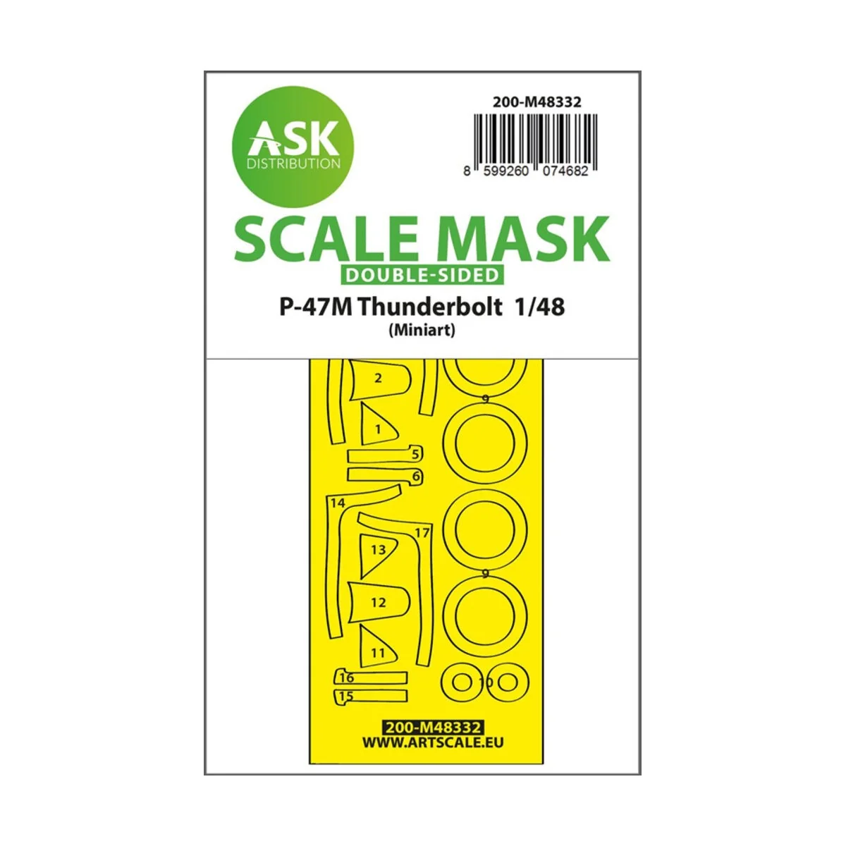 P-47M Thunderbolt double-sided express fit mask for Miniart, 1/48 -... P-47M Thunderbolt double-sided express fit mask for Miniart, 1/48 -...