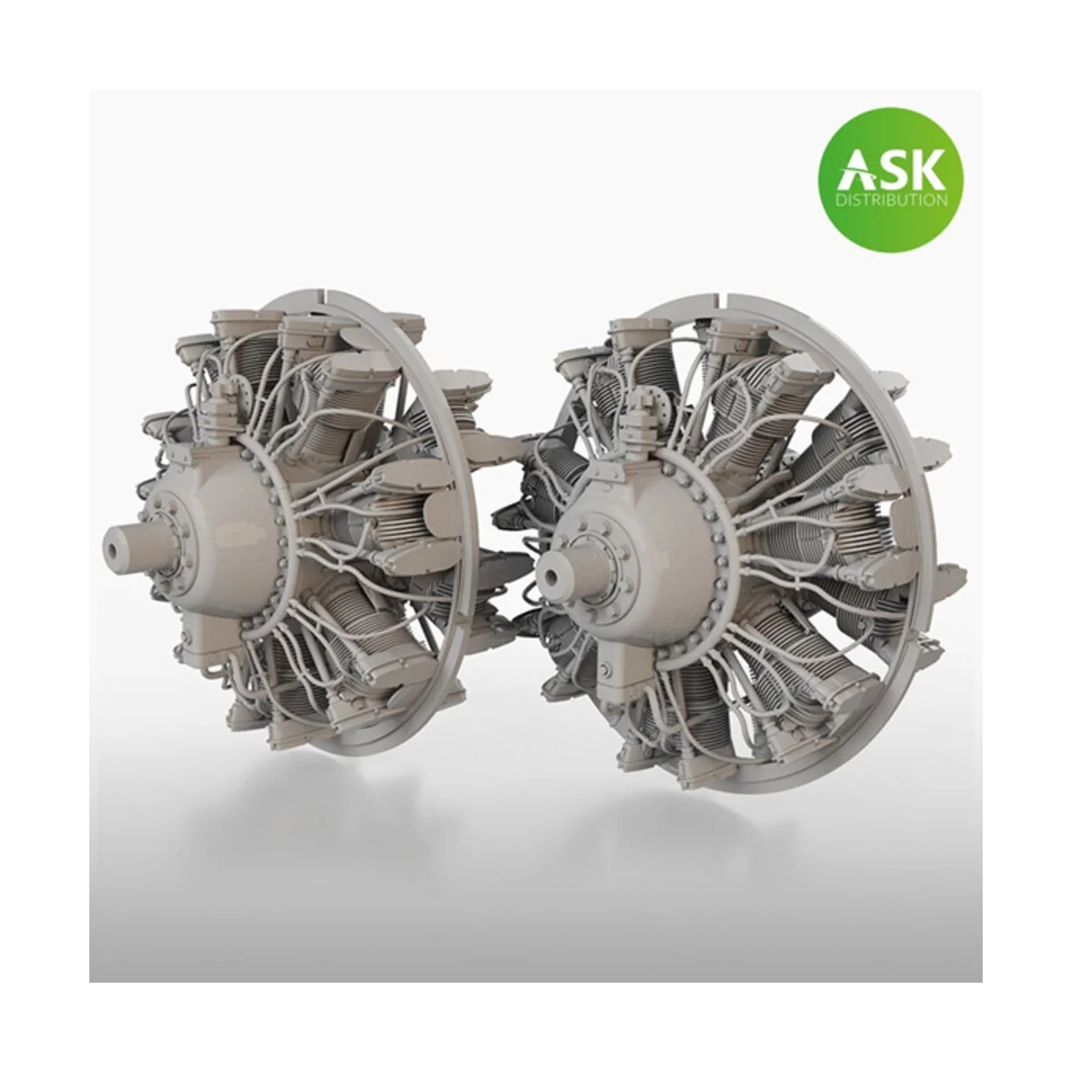 B-25 Mitchell - 2 pc. Engines Wright R-2600 for HK Model - Art Scal...