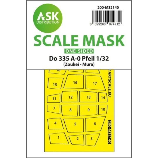 Dornier Do 335A-0 Pfeil one-sided mask for Zoukei Mura, 1/32 - Art ... Dornier Do 335A-0 Pfeil one-sided mask for Zoukei Mura, 1/32 - Art ...