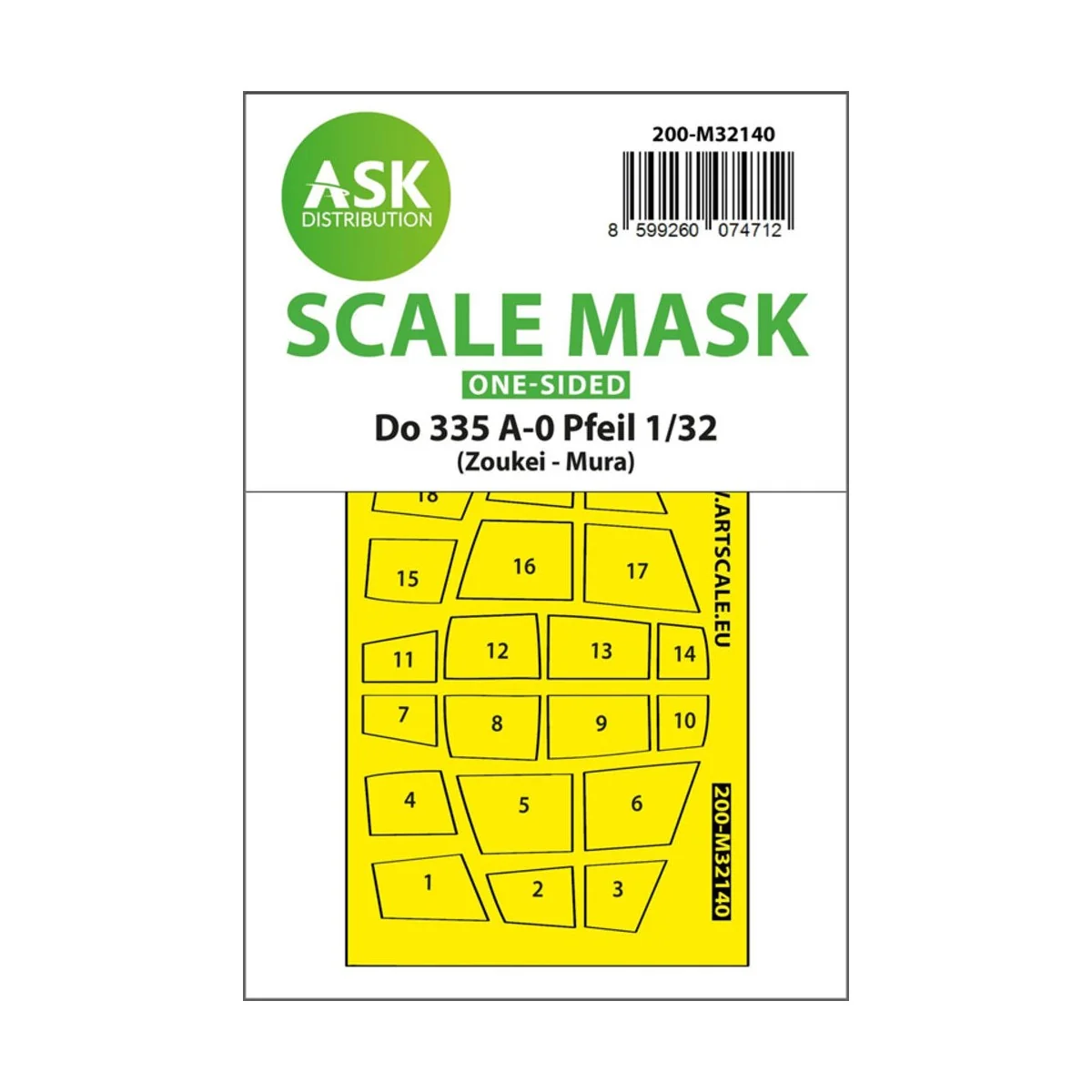 Dornier Do 335A-0 Pfeil one-sided mask for Zoukei Mura, 1/32 - Art ... Dornier Do 335A-0 Pfeil one-sided mask for Zoukei Mura, 1/32 - Art ...