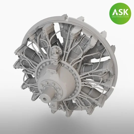 B-25 Mitchell - 2 pc. Engines Wright R-2600 for HK Model, 1/48 - Ar... B-25 Mitchell - 2 pc. Engines Wright R-2600 for HK Model, 1/48 - Ar...