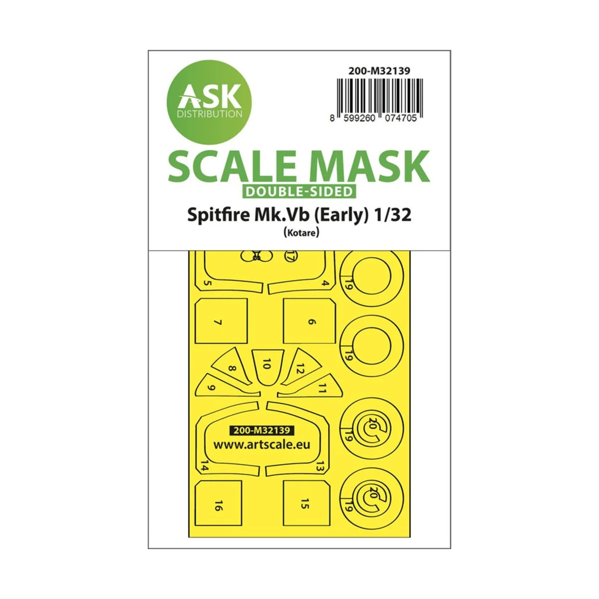 Spitfire Mk.Vb double-sided express fit and self adhesive mask for ...