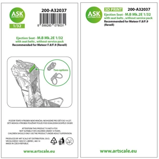 Ejection Seat - M.B Mk.2E with seat belts, without survival pack fo...