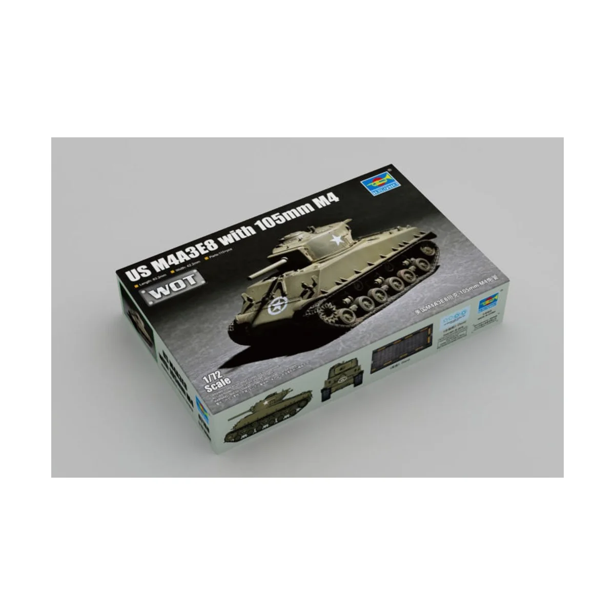 US M4A3E8 with 105mm M4, 1/72 - Trumpeter 07168