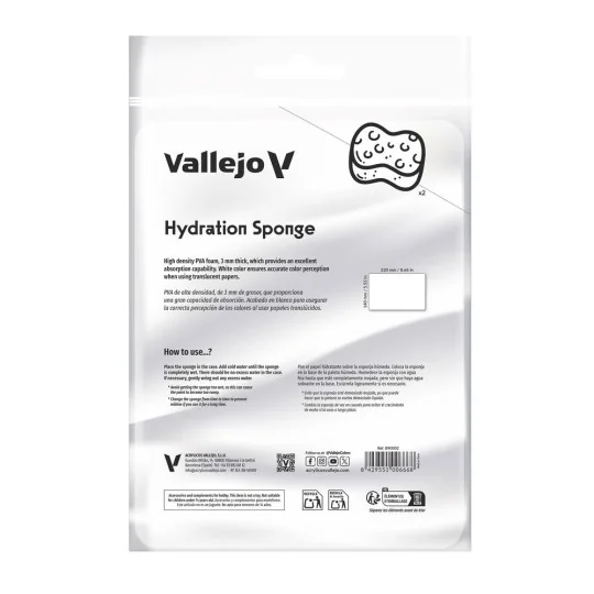 2 Reusable hydration sponges (220 x 140 mm) - Vallejo B90002 2 Reusable hydration sponges (220 x 140 mm) - Vallejo B90002