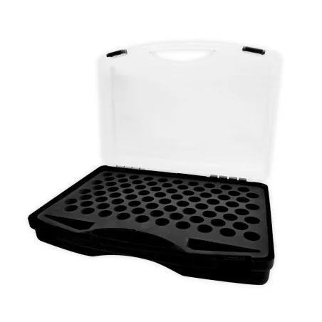 Model Color: Plastic carrying case with 80 spaces for 18 ml bottles...