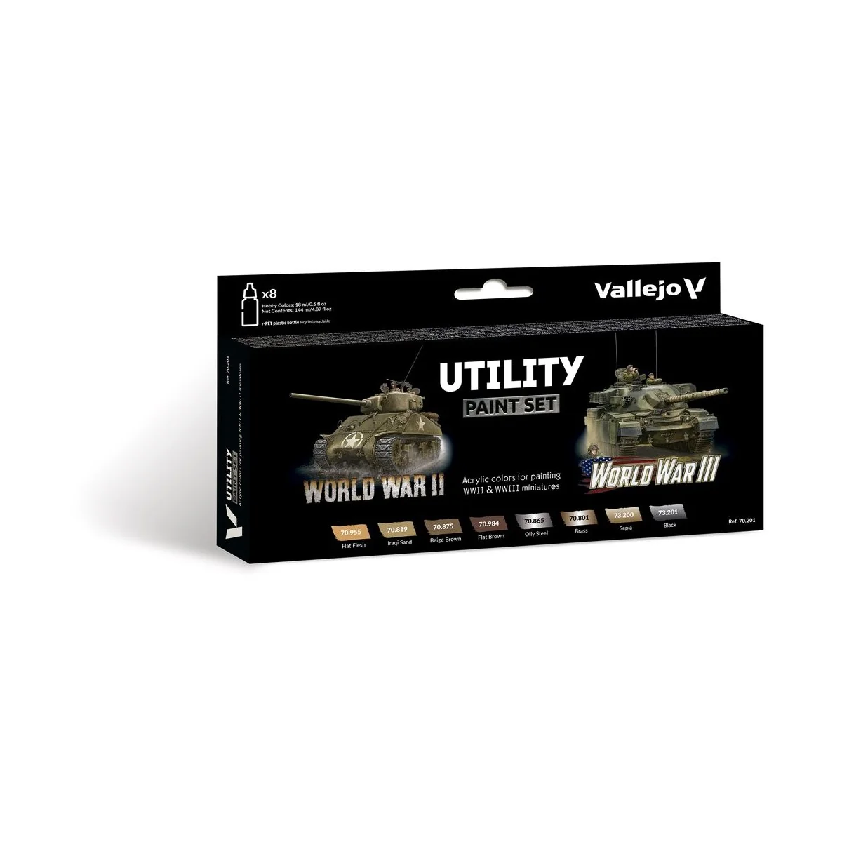 Utility Paint Set WWII & WWIII 18 ml - Vallejo 70201 Utility Paint Set WWII & WWIII 18 ml - Vallejo 70201