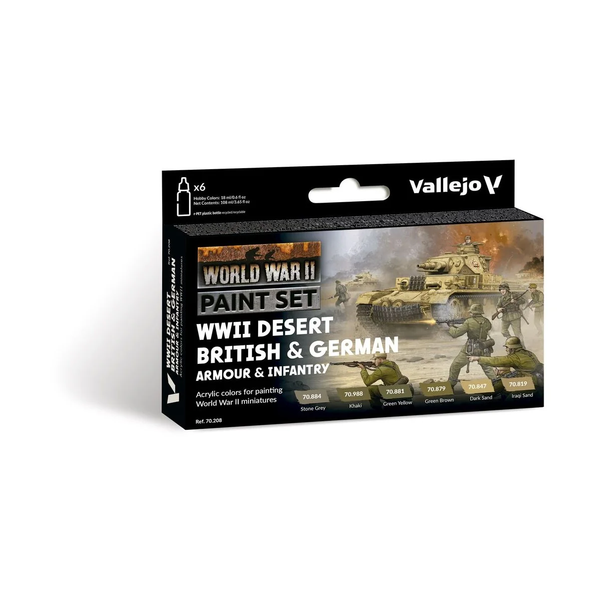 Model Color: Desert British & German Armour & Infantry 18 ml - Vall...