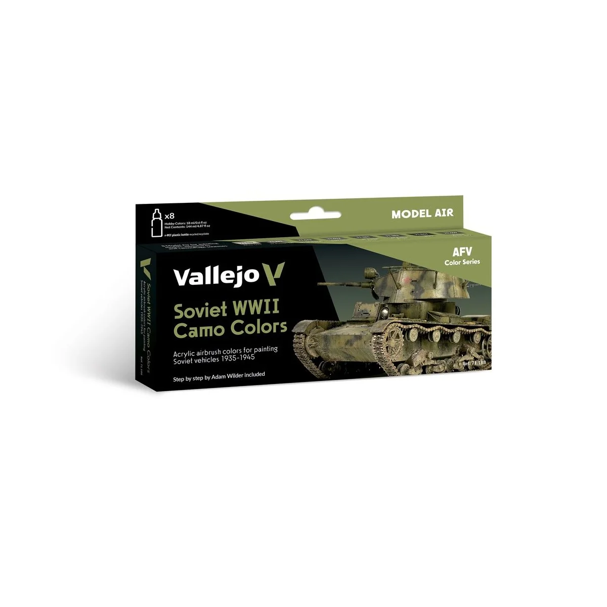 Soviet WWII Camo Colors by Adam Wilder 19351945 18 ml - Vallejo 71188 Soviet WWII Camo Colors by Adam Wilder 19351945 18 ml - Vallejo 71188