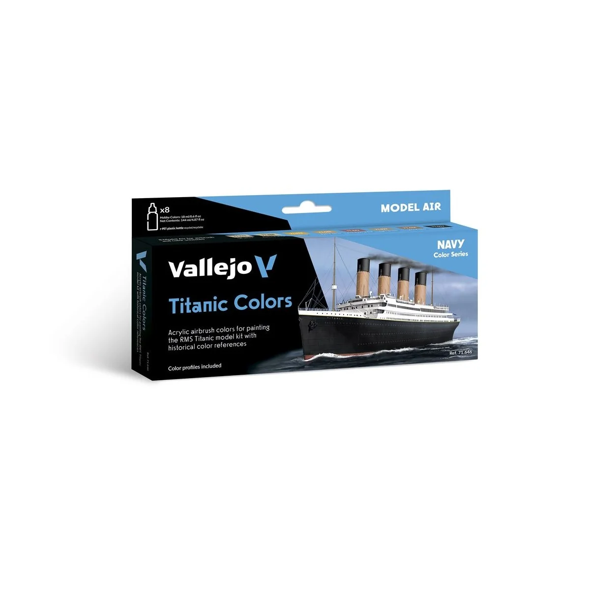 Model Air: Titanic Colors 18 ml - Vallejo 71646 Model Air: Titanic Colors 18 ml - Vallejo 71646