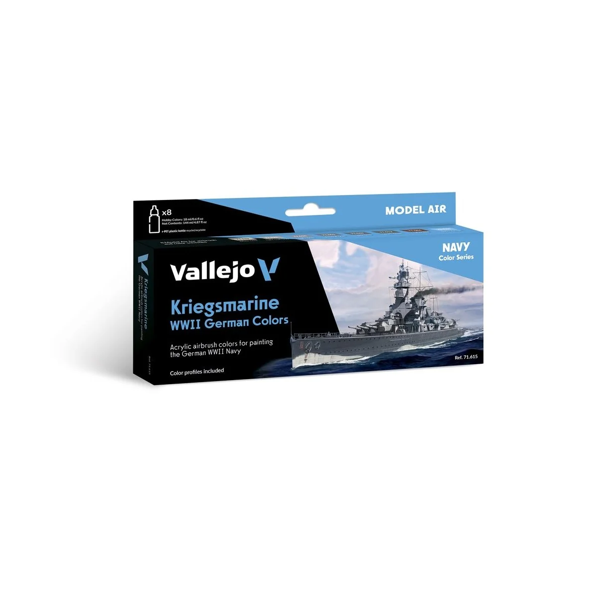 Model Air: Kriegsmarine WWII German Colors 18 ml - Vallejo 71615 Model Air: Kriegsmarine WWII German Colors 18 ml - Vallejo 71615
