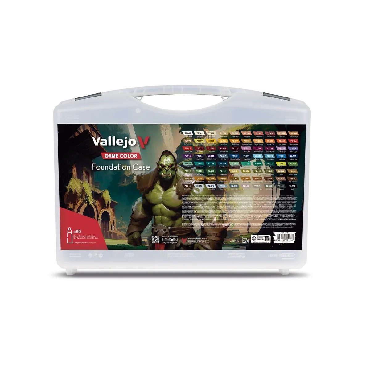 Foundation Case. Includes 80 opaque colors 18 ml - Vallejo 72180 Foundation Case. Includes 80 opaque colors 18 ml - Vallejo 72180