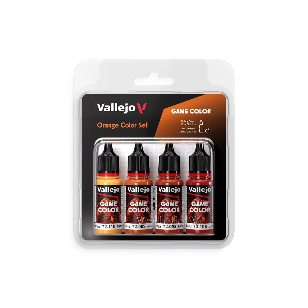 Game Color: Orange Color Set 18 ml - Vallejo 72381 Game Color: Orange Color Set 18 ml - Vallejo 72381