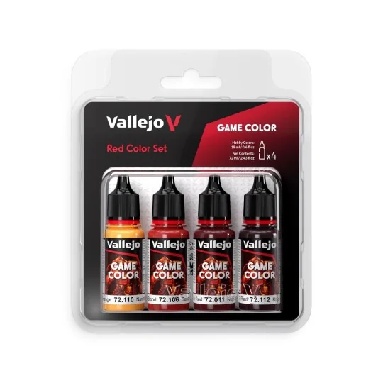Game Color: Red Color Set 18 ml - Vallejo 72377 Game Color: Red Color Set 18 ml - Vallejo 72377