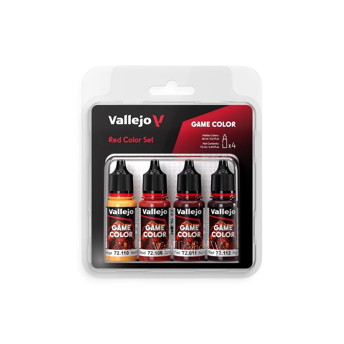 Game Color: Red Color Set 18 ml - Vallejo 72377 Game Color: Red Color Set 18 ml - Vallejo 72377