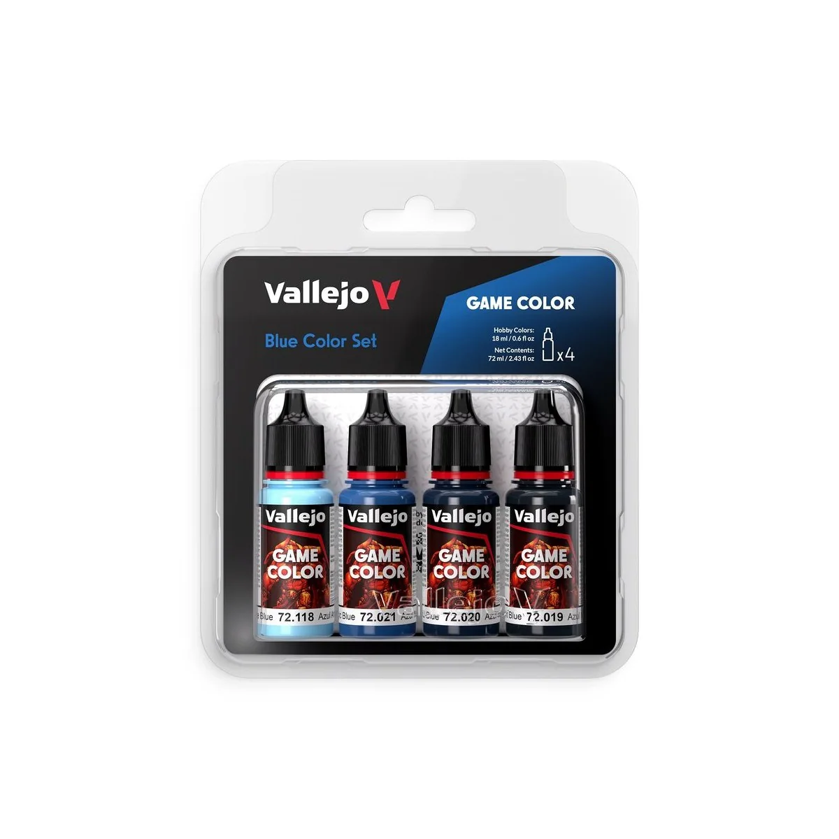 Game Color: Blue Color Set 18 ml - Vallejo 72376 Game Color: Blue Color Set 18 ml - Vallejo 72376