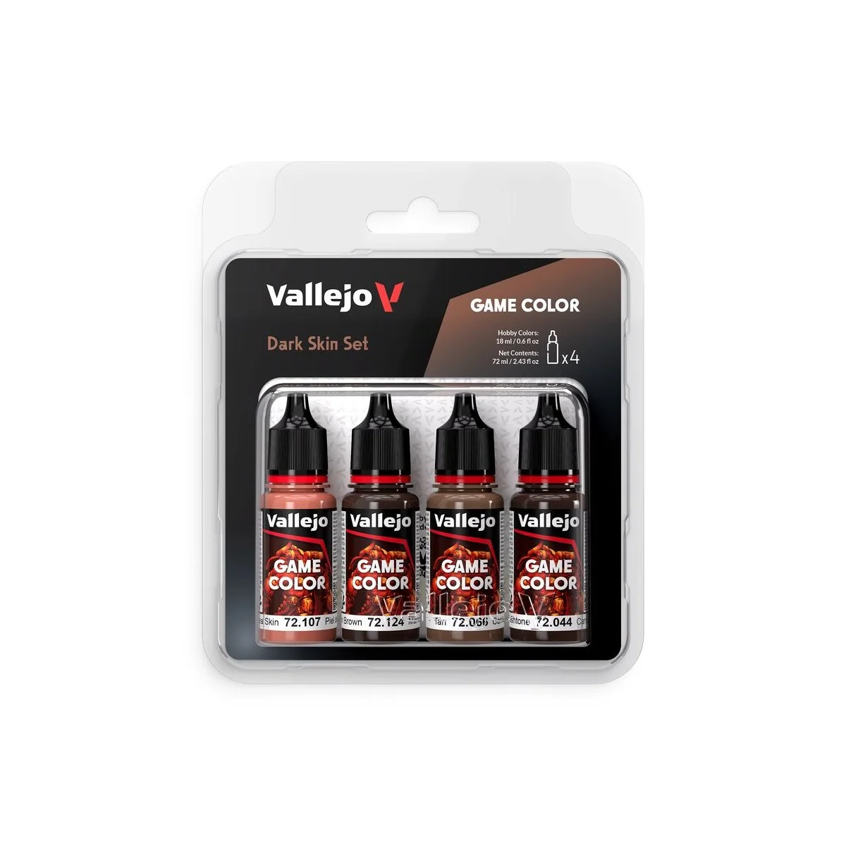 Game Color: Dark Skin Set 18 ml - Vallejo 72387 Game Color: Dark Skin Set 18 ml - Vallejo 72387