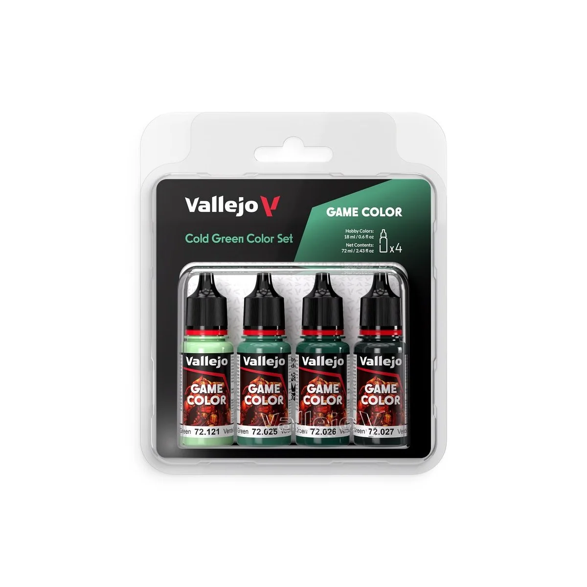 Game Color: Cold green Color Set 18 ml - Vallejo 72383 Game Color: Cold green Color Set 18 ml - Vallejo 72383