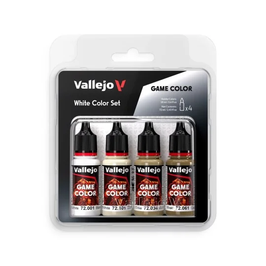 White Color Set 18 ml - Vallejo 72386 White Color Set 18 ml - Vallejo 72386