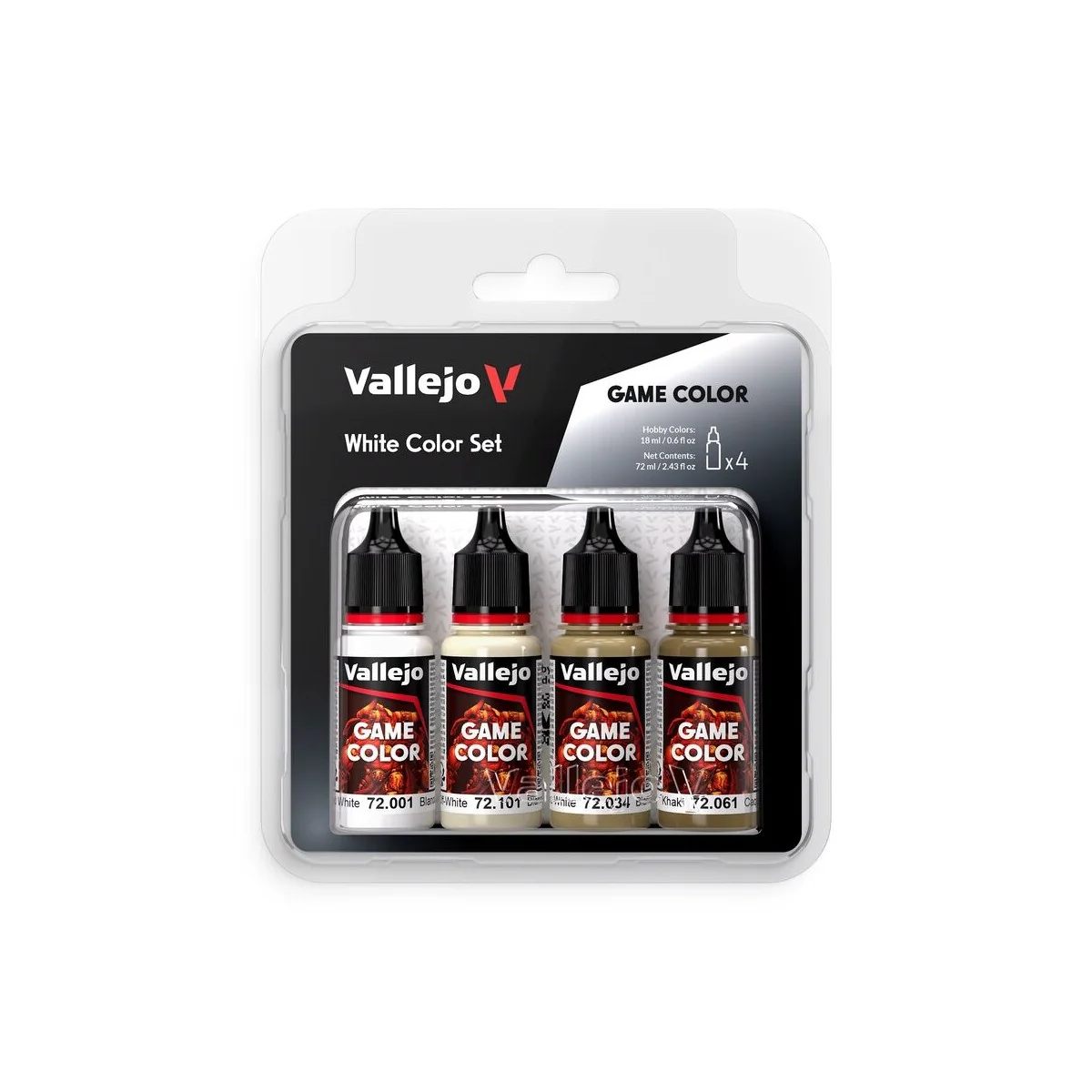 Game Color: White Color Set 18 ml - Vallejo 72386 Game Color: White Color Set 18 ml - Vallejo 72386