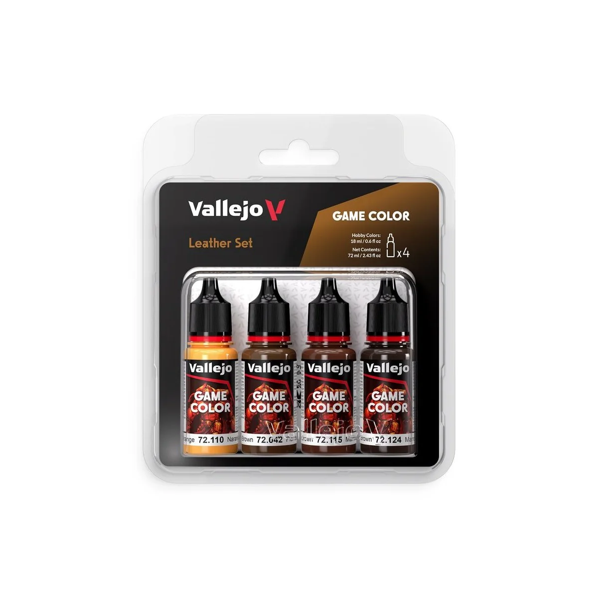 Game Color: Leather Set 18 ml - Vallejo 72385 Game Color: Leather Set 18 ml - Vallejo 72385
