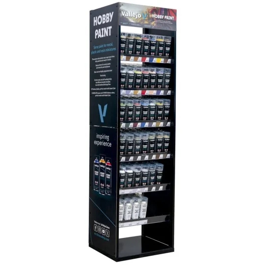 Display: Hobby Paint Spray Colors Floor Display - Vallejo EX716 Display: Hobby Paint Spray Colors Floor Display - Vallejo EX716