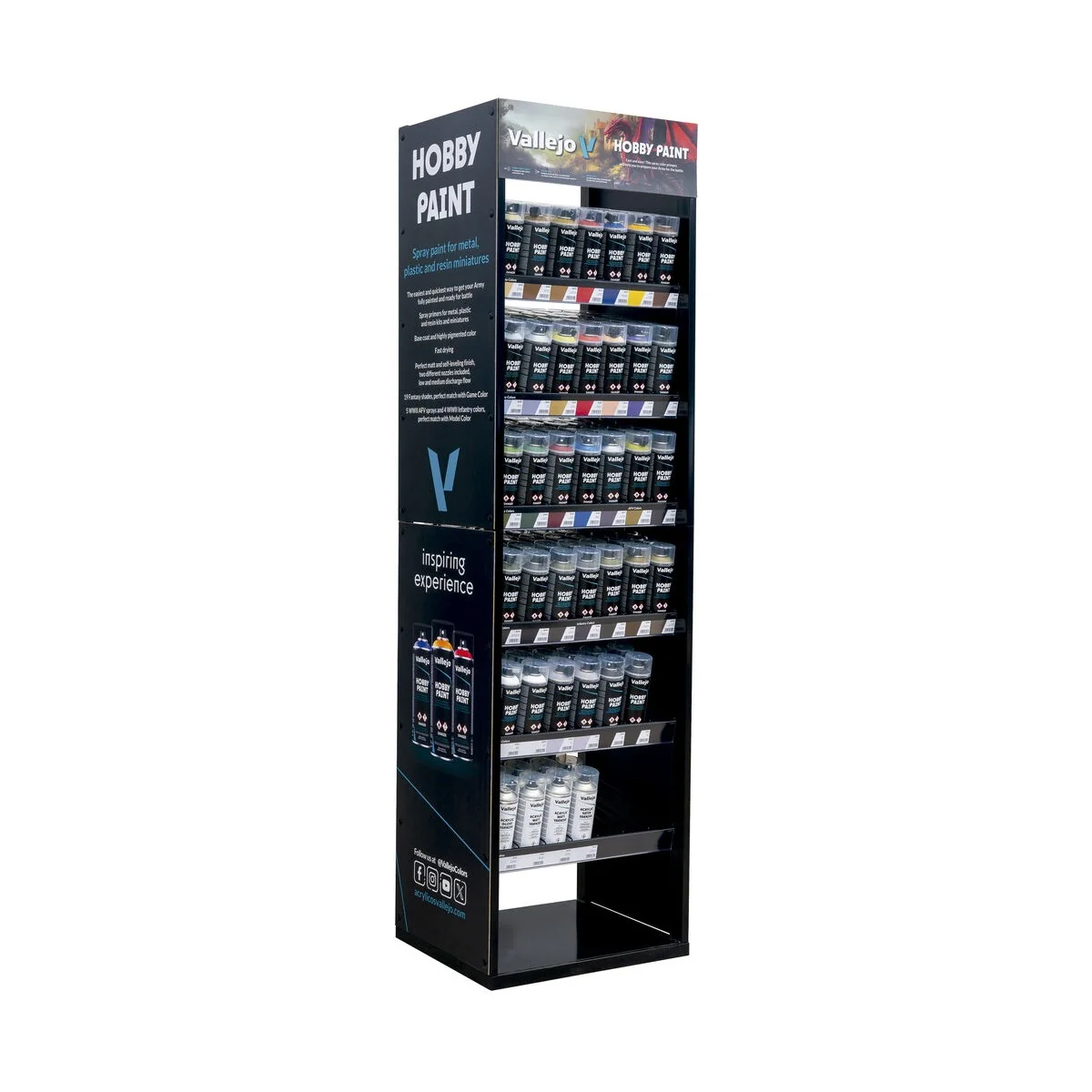 Display: Hobby Paint Spray Colors Floor Display - Vallejo EX716 Display: Hobby Paint Spray Colors Floor Display - Vallejo EX716