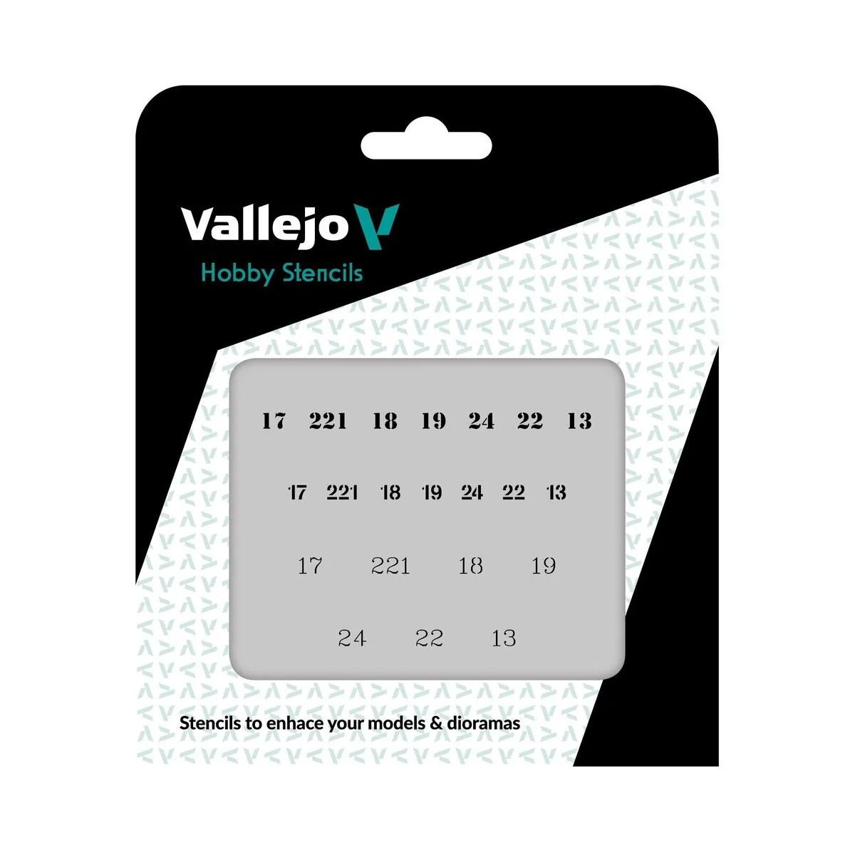 Soviet Numbers WWII 125 x 125 mm - Vallejo ST-AFV003 Soviet Numbers WWII 125 x 125 mm - Vallejo ST-AFV003