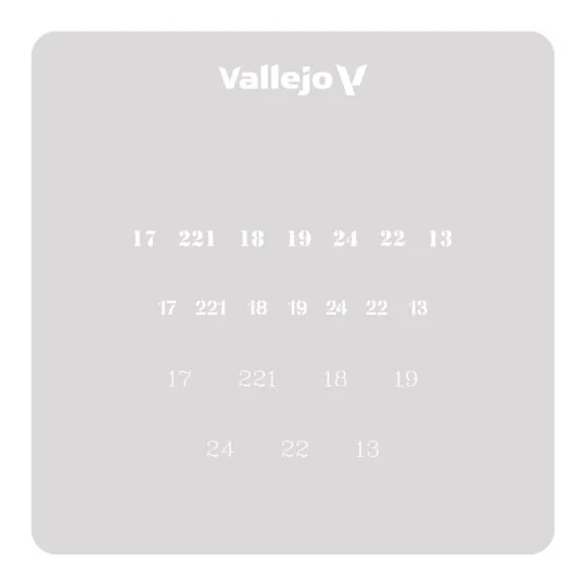 Soviet Numbers WWII 125 x 125 mm - Vallejo ST-AFV003 Soviet Numbers WWII 125 x 125 mm - Vallejo ST-AFV003