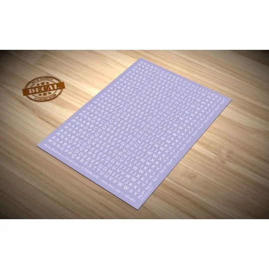 Decal Letters (UPPERCASE) - 3mm, white, type 1 - Matho Models 80052